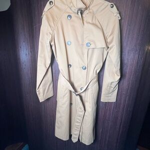 Topshop Beige Double-Breasted Coat